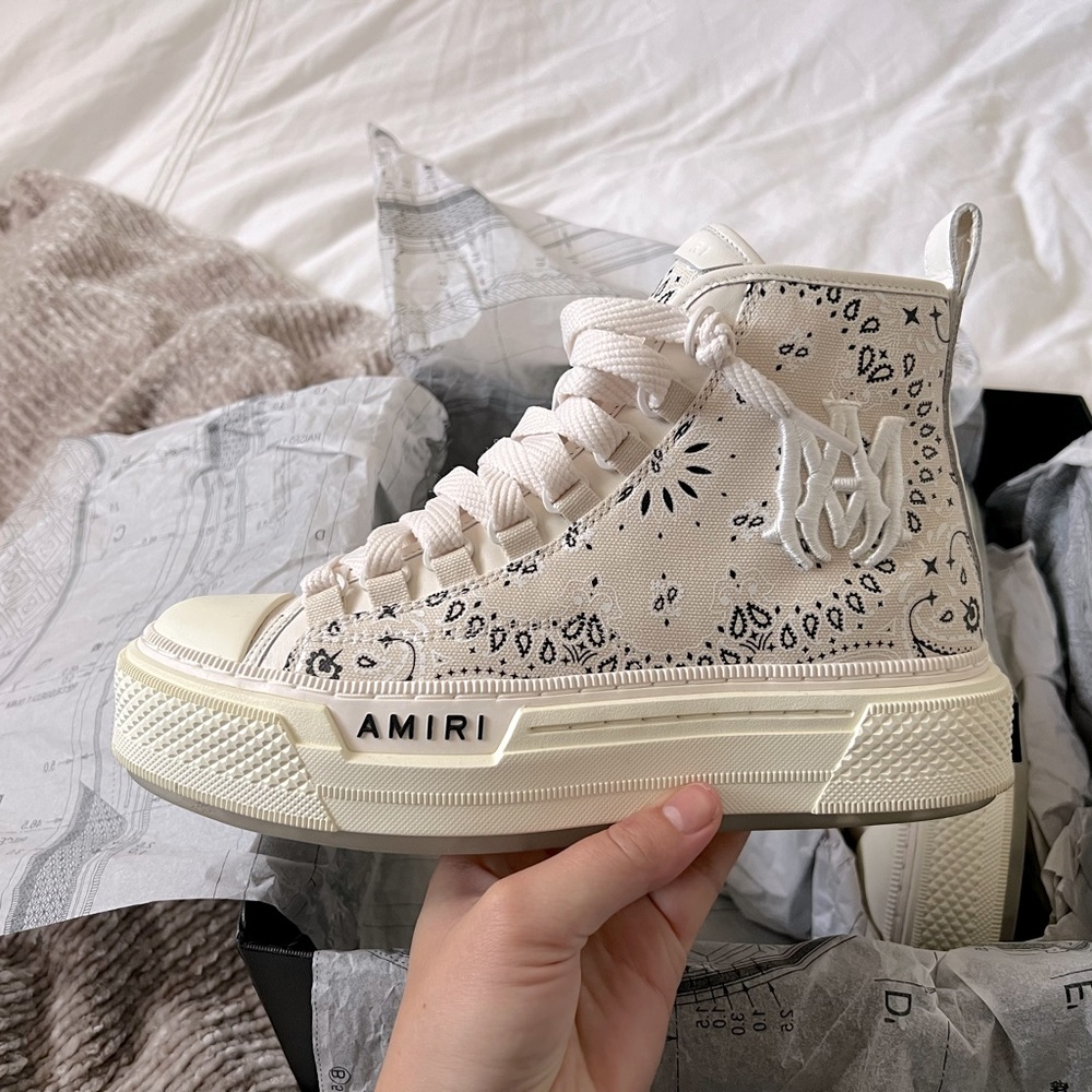 Women’s Amiri Beige Court Hi Top Sneakers IT37/US7